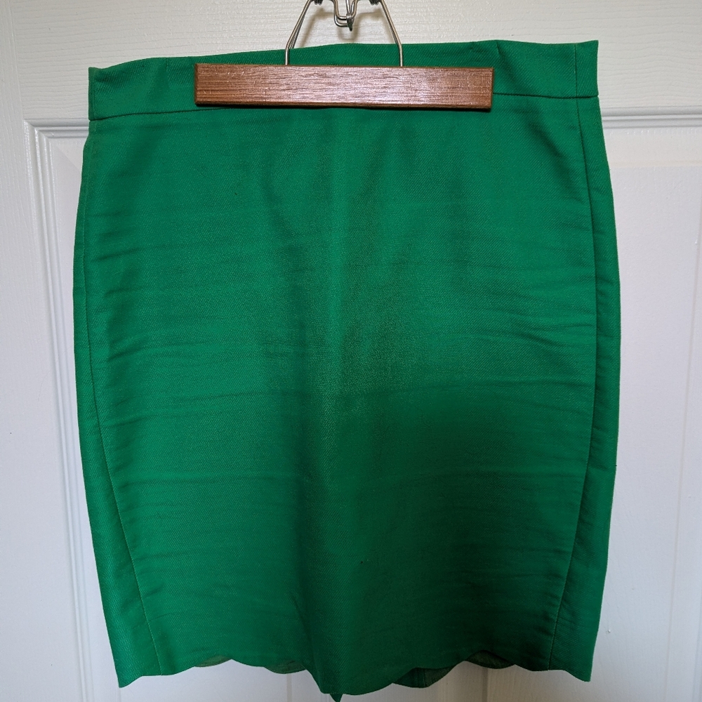 J. Crew Vibrant Green Pencil Skirt